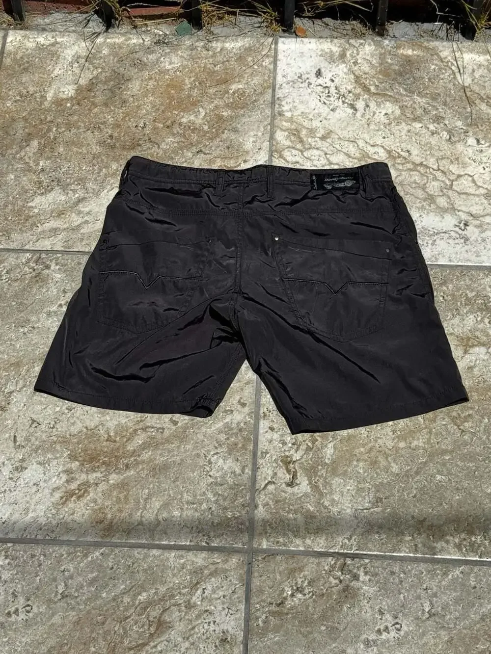Diesel Industry Black Polyester Beachwear Swim Shorts